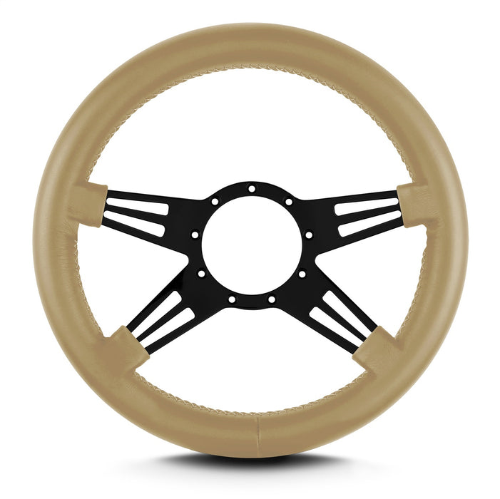 Lokar 97109 Lecarra Mark 9 Doble Slot Steering Wheel; Tan; Black Spokes; 14 in. Thick Grip; - Truck Part Superstore