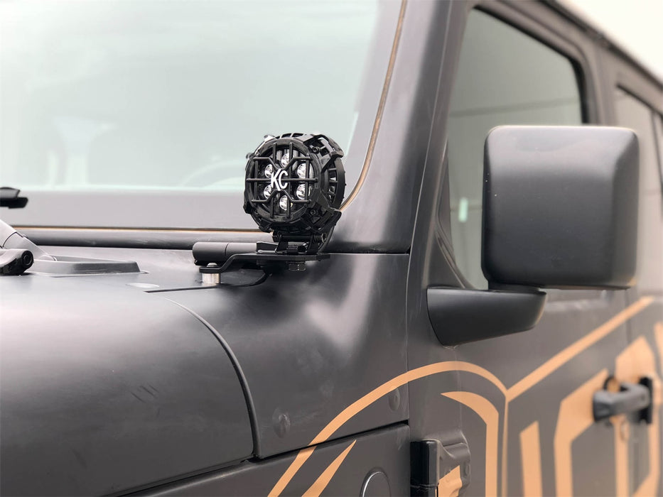 KC Hilites 97120 KIT; Jeep JL A-Pillar+Rnd LZR LED Spot Sys - Truck Part Superstore