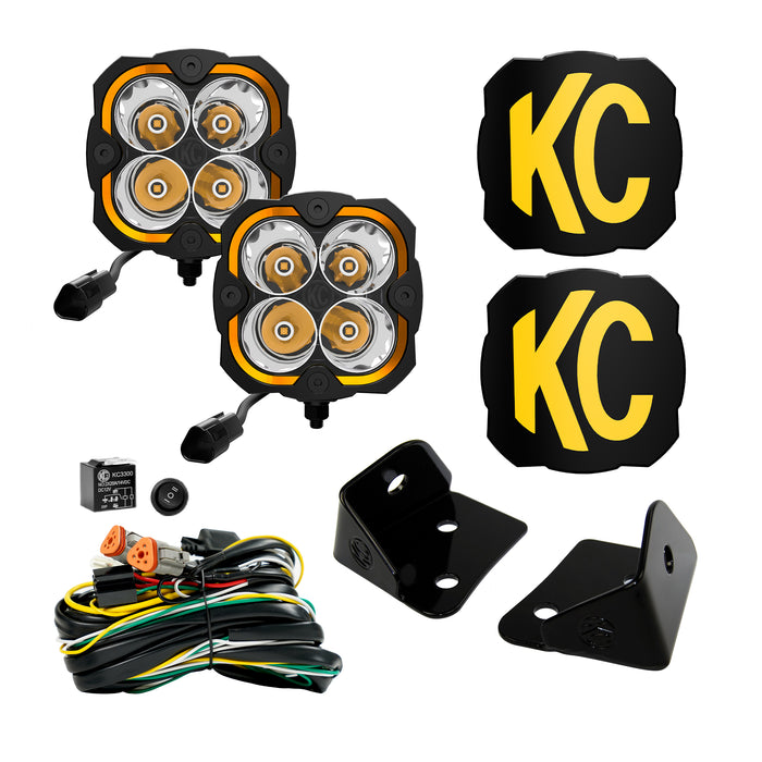 KC HiLiTES 97138 KC FLEX ERA 4 LED 5in Spot 2-Light System 2007-2018 Jeep Wrangler JK - Truck Part Superstore