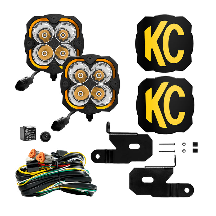 KC HiLiTES 97140 KC FLEX ERA 4 LED 5in Spot 2-Light Sys 2018-2023 Jeep Wrangler JL Gladiator JT - Truck Part Superstore