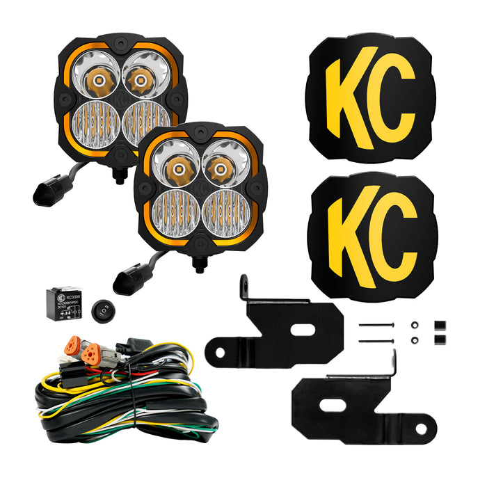 KC HiLiTES 97141 KC FLEX ERA 4 LED 5in Combo 2-Light Sys 2018-2023 Jeep Wrangler JL Gladiator JT - Truck Part Superstore