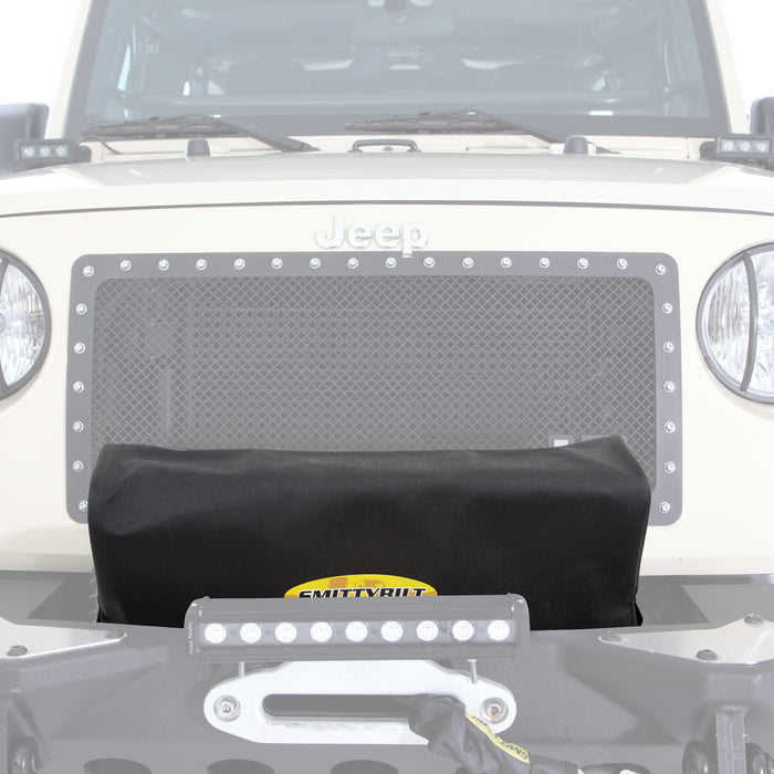 Smittybilt 97281-98 Winch Cover 8K and Higher Winches Smittybilt Logo Black - Truck Part Superstore