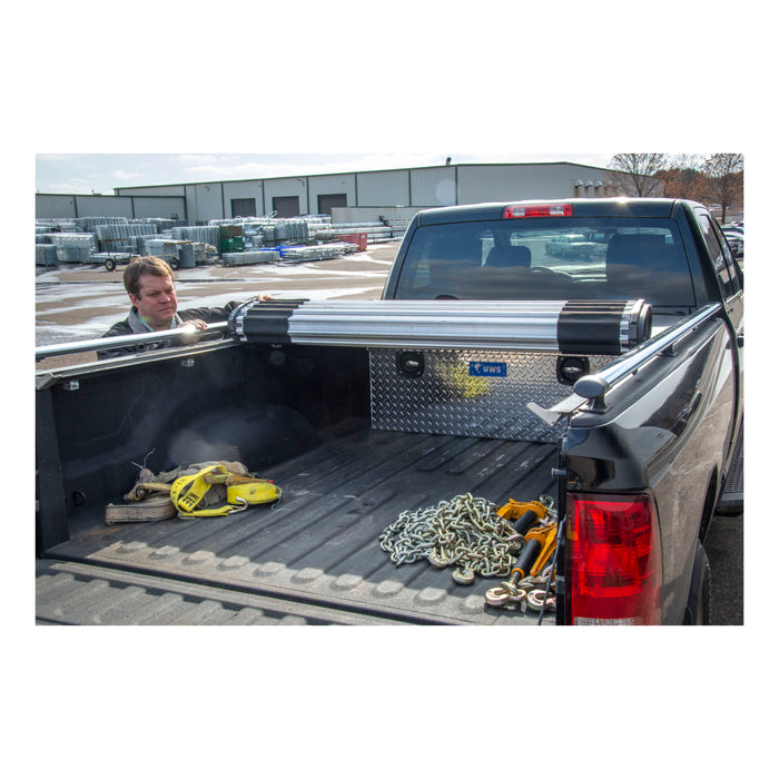UWS EC20501 Bright Aluminum Secure Lock 48in. Under Tonneau Chest Box (Heavy Packaging) - Truck Part Superstore