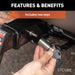 CURT 23517 1/2in. Hitch Lock with 5/8in. Adapter (1-1/4in. or 2in. Receiver; Barbell; Stain - Truck Part Superstore
