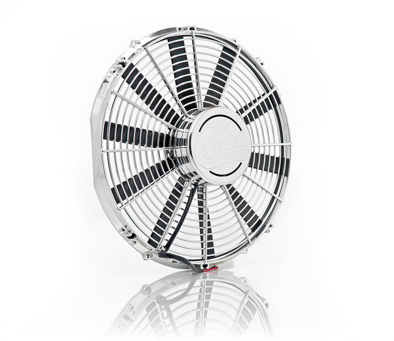 Be Cool 98002 16 Inch High Torque Pusher Fan Module Single Chrome Plated Be Cool Radiator - Truck Part Superstore
