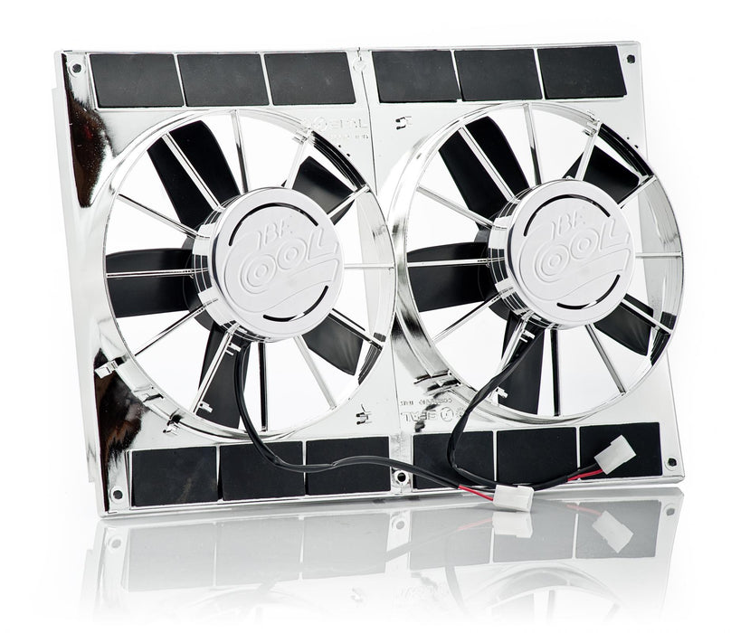 Be Cool 98007 11 Inch High Torque Puller Fan Module Dual Chrome Plated Be Cool Radiator - Truck Part Superstore