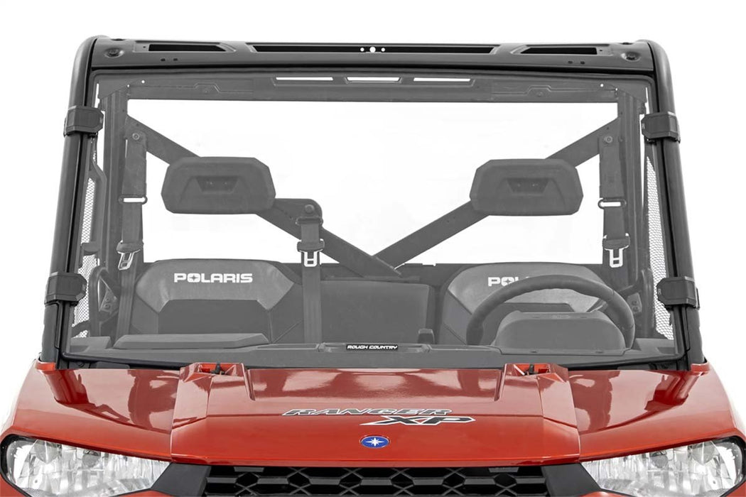Rough Country 98132010 Polaris Ranger Scratch Resistant Full Windshield For 13-Pres Polaris Ranger 900XP/16-Pres Ranger 1000XP Rough Country - Truck Part Superstore
