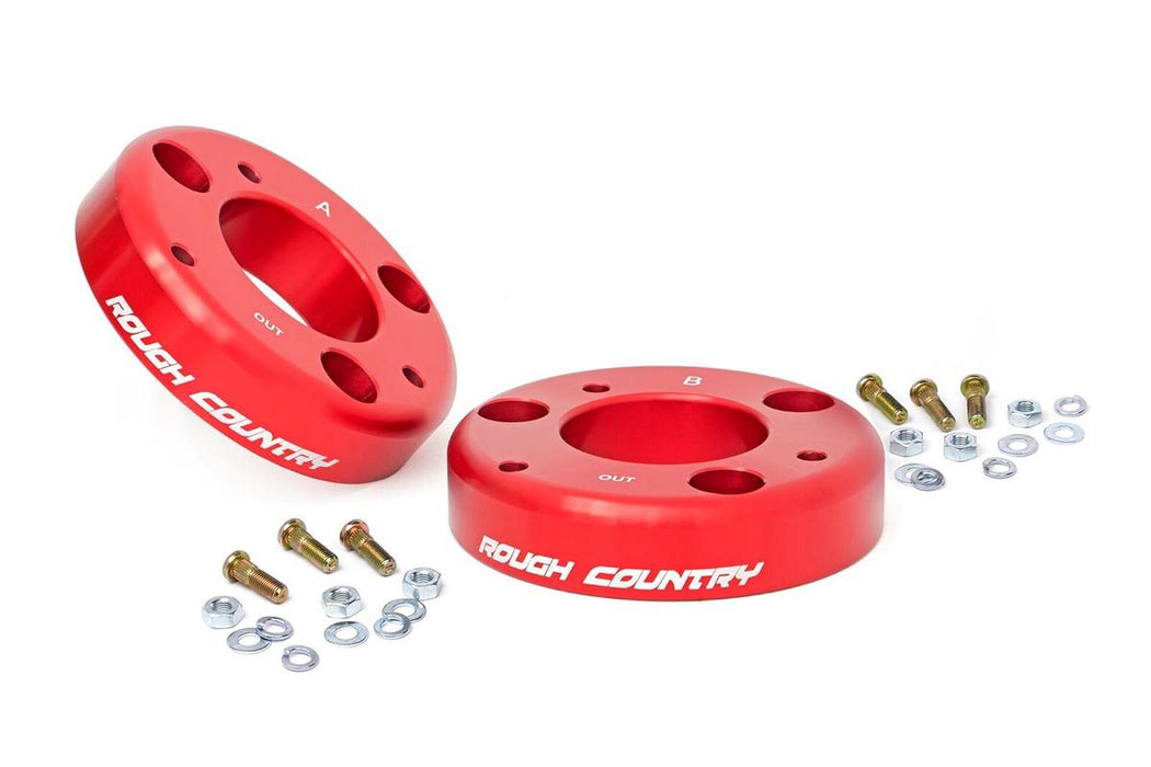 Rough Country 568RED 2 Inch Leveling Billet Strut Extensions 09-13 F-150 Red Rough Country - Truck Part Superstore