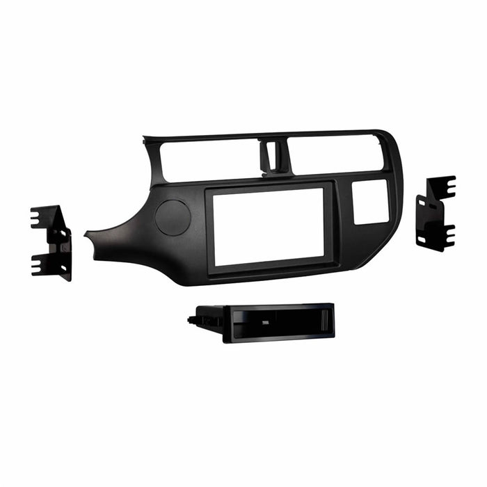 Metra Electronics 99-7367B Radio Installation Kit; ISO DIN Radio Provision; w/Pocket; Matte Black; - Truck Part Superstore