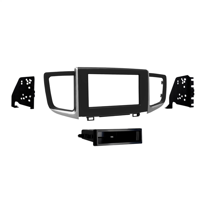 Metra Electronics 99-7811B Radio Installation Kit; ISO DIN Radio Provision; w/Pocket; Matte Black; - Truck Part Superstore