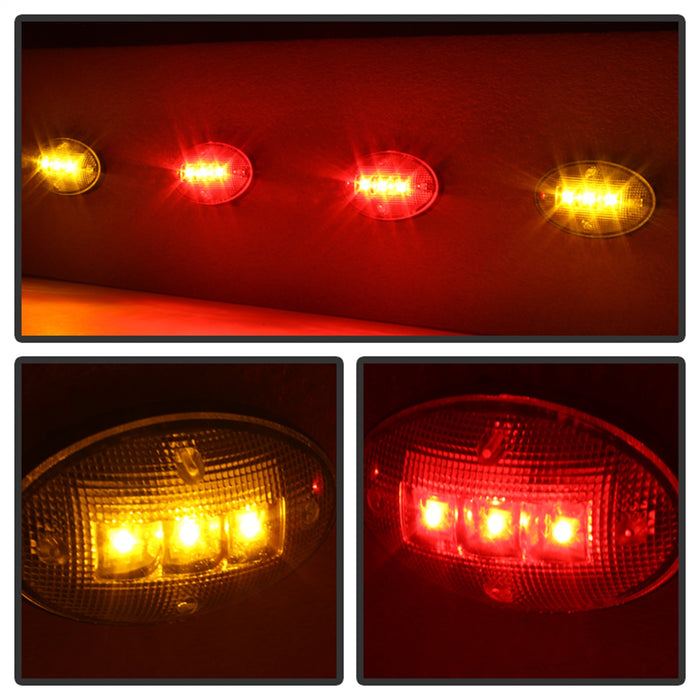Spyder Auto 9924651 XTune LED Side Fender Lights; Incl. 2 Red And 2 Amber Lights; 4 pc.; Clear; - Truck Part Superstore