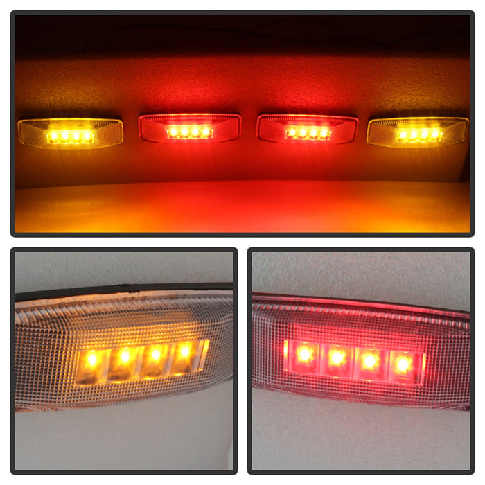 Spyder Auto 9924699 XTune LED Fender Lights; Incl. 2 Red And 2 Amber Lights; 4 pc.; Clear; - Truck Part Superstore
