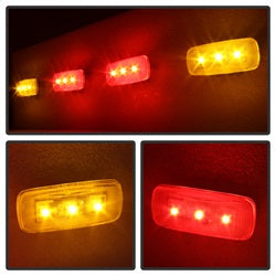 Spyder Auto 9924774 XTune LED Fender Lights; Incl. 2 Red And 2 Amber Lights; 4 pc.; Clear; - Truck Part Superstore