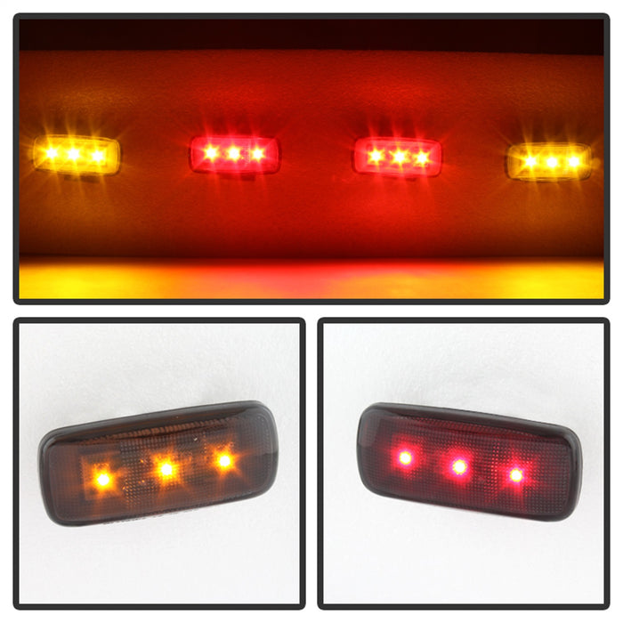 Spyder Auto 9924781 XTune LED Fender Lights; Incl. 2 Red And 2 Amber Lights; 4 pc.; Smoke; - Truck Part Superstore