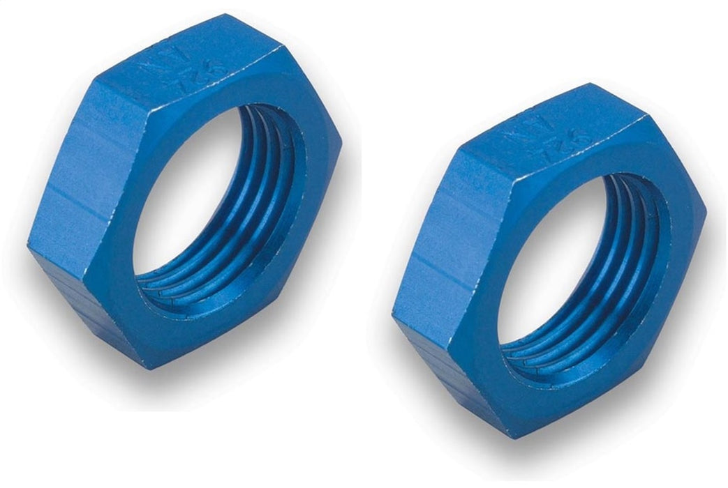 Earl's Performance 592406ERL Aluminum AN Bulkhead Nut; Size: -6AN; Anodized Blue; 2 pc.; - Truck Part Superstore