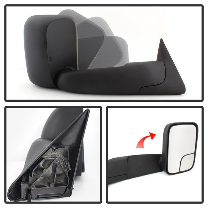 Spyder Auto 9925061 XTune Door Mirror; Right; Manual Extendable; Manual Adjustable; - Truck Part Superstore