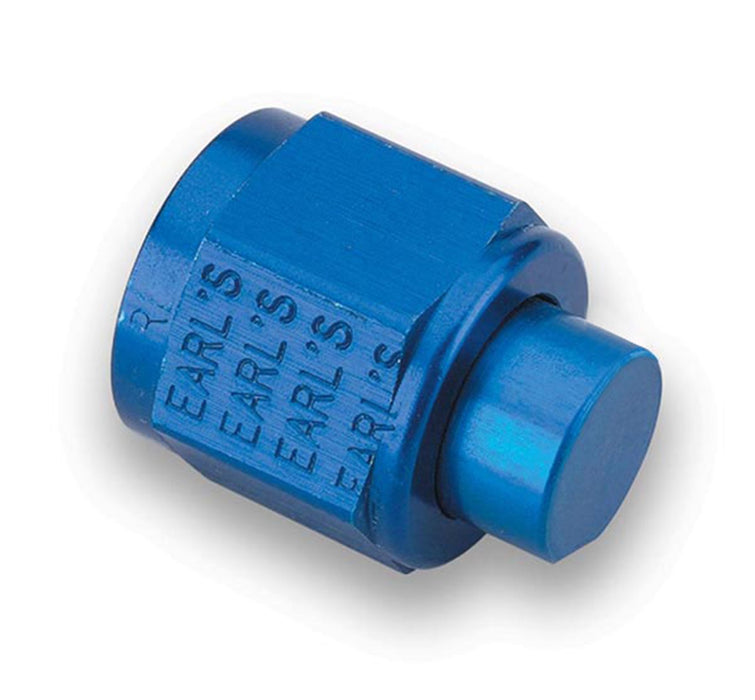 Earl's Performance 592906ERL Aluminum AN Cap; Size: -6AN; Anodized Blue; 2 pc.; Bagged Packaging; - Truck Part Superstore