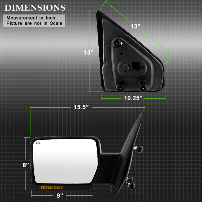 Spyder Auto 9935336 XTune Door Mirror; LH(Driver) Side; Power Heated; OE; Amber; - Truck Part Superstore