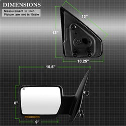 Spyder Auto 9935336 XTune Door Mirror; LH(Driver) Side; Power Heated; OE; Amber; - Truck Part Superstore