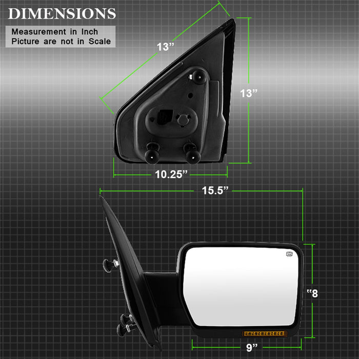 Spyder Auto 9935343 XTune Door Mirror; RH(Passenger) Side; Power Heated; OE; Amber; - Truck Part Superstore