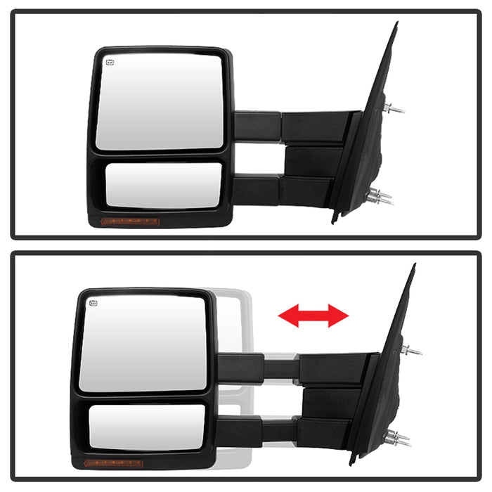 Spyder Auto 9935381 Power Heated LED Signal Telescoping Mirrors; Left; Amber; - Truck Part Superstore