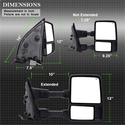 Spyder Auto 9935459 XTune Door Mirror Set - Truck Part Superstore