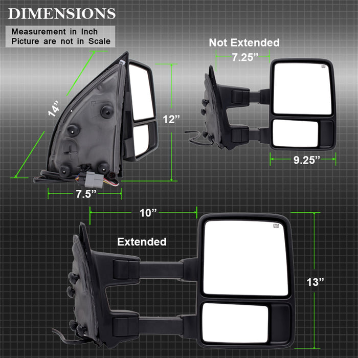 Spyder Auto 9935459 XTune Door Mirror Set - Truck Part Superstore