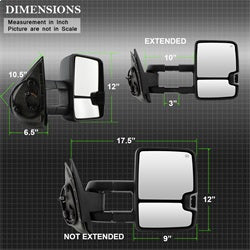 Spyder Auto 9936722 XTune Door Mirror Set - Truck Part Superstore