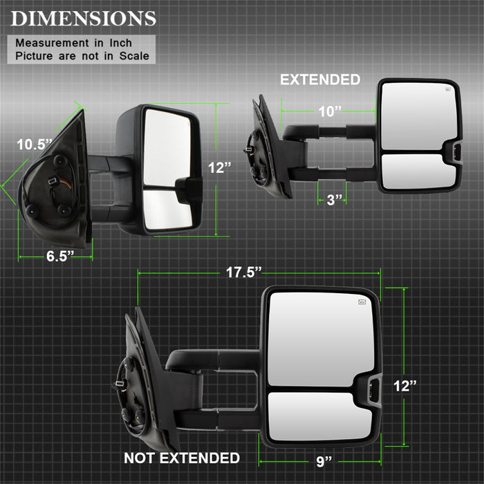 Spyder Auto 9936722 XTune Door Mirror Set - Truck Part Superstore