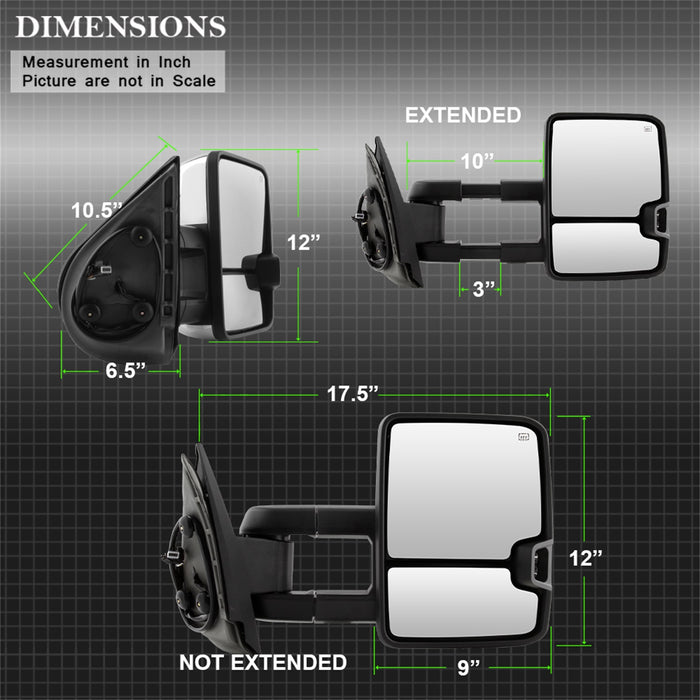 Spyder Auto 9936760 XTune Door Mirror Set - Truck Part Superstore