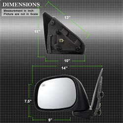 Spyder Auto 9938597 XTune Door Mirror; LH(Driver) Side; Power Heated; OE; - Truck Part Superstore