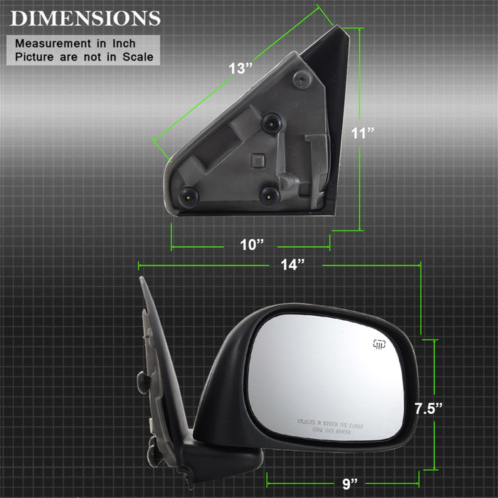 Spyder Auto 9938603 XTune Door Mirror; RH(Passenger) Side; Power Heated; OE; - Truck Part Superstore