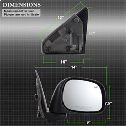 Spyder Auto 9938603 XTune Door Mirror; RH(Passenger) Side; Power Heated; OE; - Truck Part Superstore