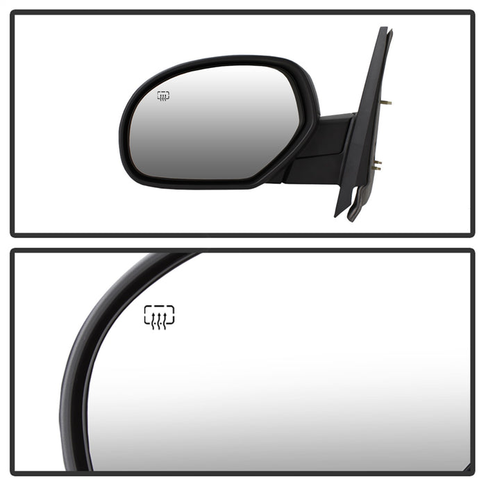 Spyder Auto 9938658 XTune Door Mirror; LH(Driver) Side; Power Heated; Shiny Black; - Truck Part Superstore