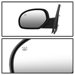 Spyder Auto 9938658 XTune Door Mirror; LH(Driver) Side; Power Heated; Shiny Black; - Truck Part Superstore