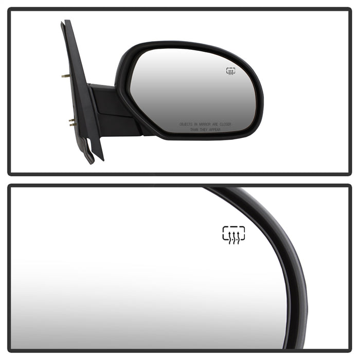 Spyder Auto 9938665 XTune Door Mirror; RH(Passenger) Side; Power Heated; Shiny Black; - Truck Part Superstore