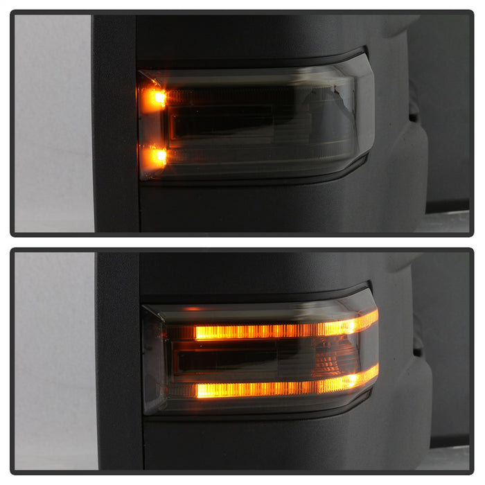 Spyder Auto 9943065 Power Heated LED Signal Telescoping Mirrors; Set; Smoke; - Truck Part Superstore