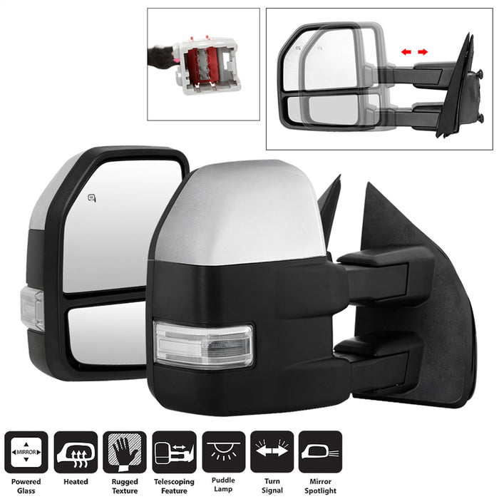 Spyder Auto 9943072 Power Heated LED Signal Telescoping Mirrors; Set; Clear; - Truck Part Superstore