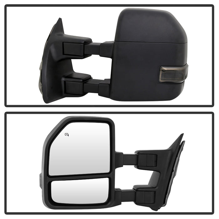 Spyder Auto 9943102 Power Heated LED Signal Telescoping Mirrors; Set; Smoke; - Truck Part Superstore