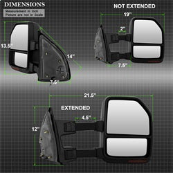 Spyder Auto 9943119 Manual Sequential LED Signal Telescoping Mirrors; Set; Smoke; - Truck Part Superstore