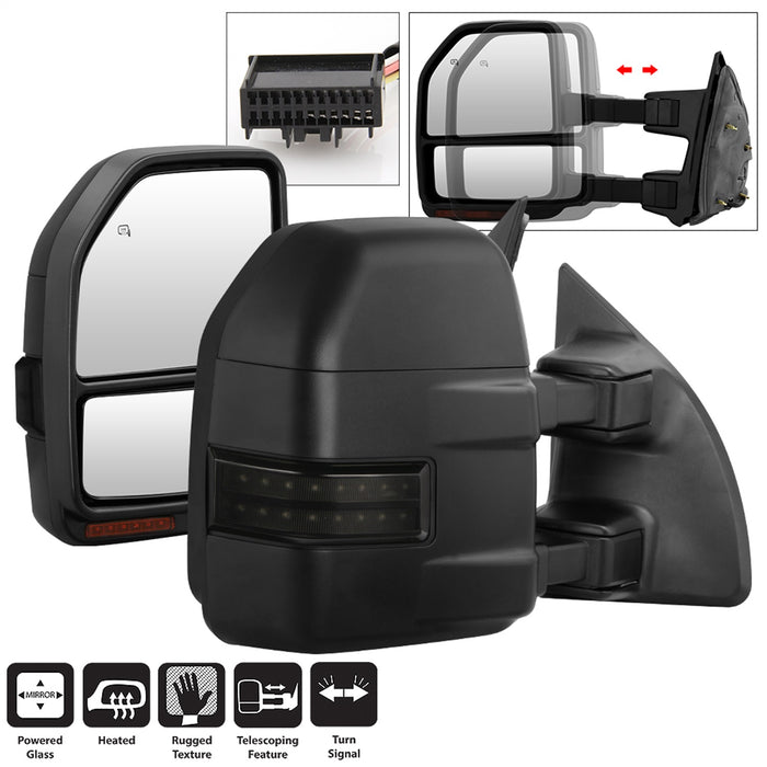 Spyder Auto 9943126 Power Heated Mirror Sequential LED Signal; Set; Smoke; Adjustable; - Truck Part Superstore