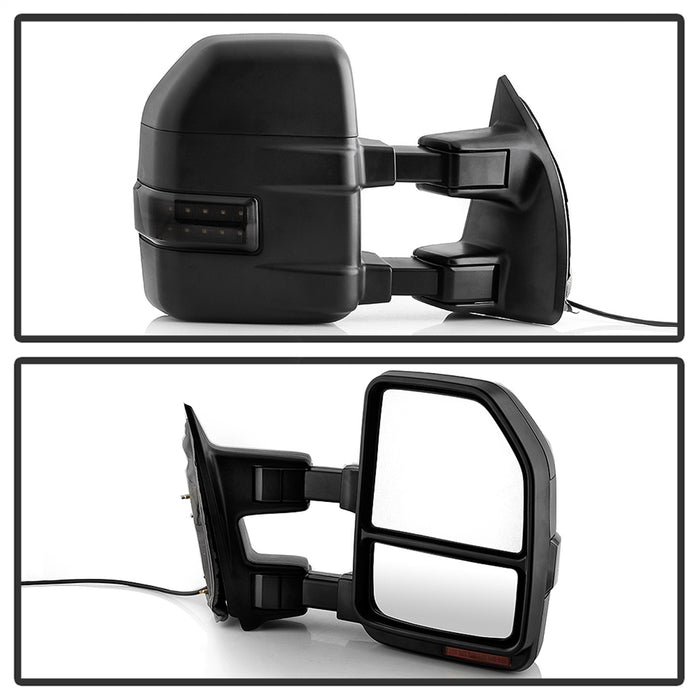 Spyder Auto 9943140 Manual Sequential LED Signal Telescoping Mirrors; Set; Smoke; - Truck Part Superstore