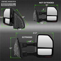 Spyder Auto 9943140 Manual Sequential LED Signal Telescoping Mirrors; Set; Smoke; - Truck Part Superstore