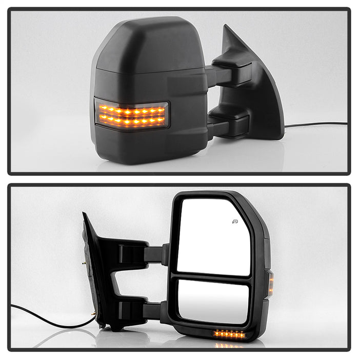 Spyder Auto 9943157 Power Heated Sequential LED Signal Telescoping Mirrors; Set; Smoke; - Truck Part Superstore