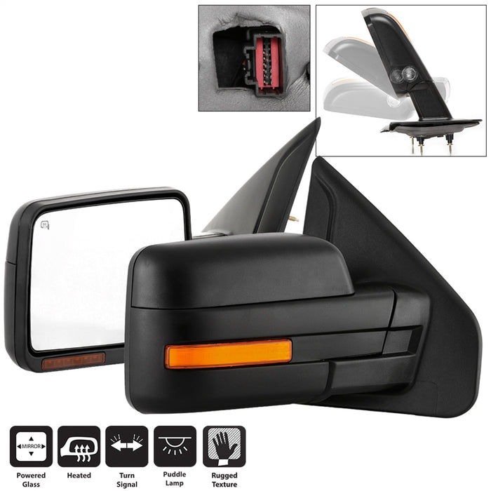 Spyder Auto 9943164 Power Heated Sequential LED Signal Mirror; OEM; Set; Amber; - Truck Part Superstore
