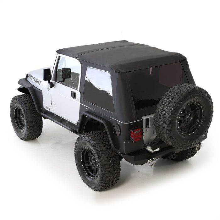 Smittybilt 9973235 Bowless Soft Top Combo 97-06 Wrangler TJ OEM Replacement W/Tinted Windows Black Diamond Smittybilt - Truck Part Superstore