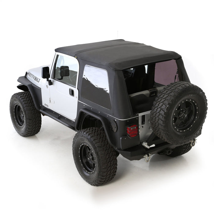 Smittybilt 9973235 Bowless Soft Top Combo 97-06 Wrangler TJ OEM Replacement W/Tinted Windows Black Diamond Smittybilt - Truck Part Superstore