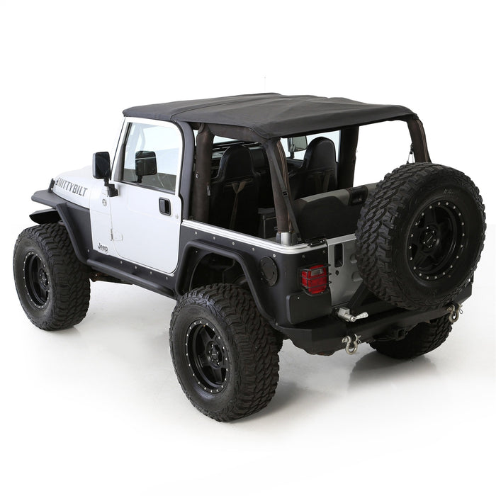 Smittybilt 9973235 Bowless Soft Top Combo 97-06 Wrangler TJ OEM Replacement W/Tinted Windows Black Diamond Smittybilt - Truck Part Superstore