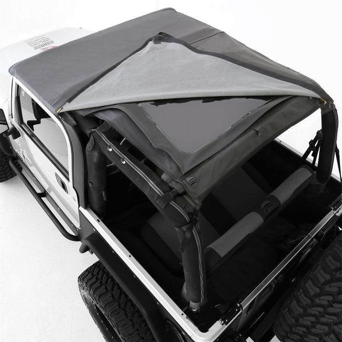 Smittybilt 9973235 Bowless Soft Top Combo 97-06 Wrangler TJ OEM Replacement W/Tinted Windows Black Diamond Smittybilt - Truck Part Superstore