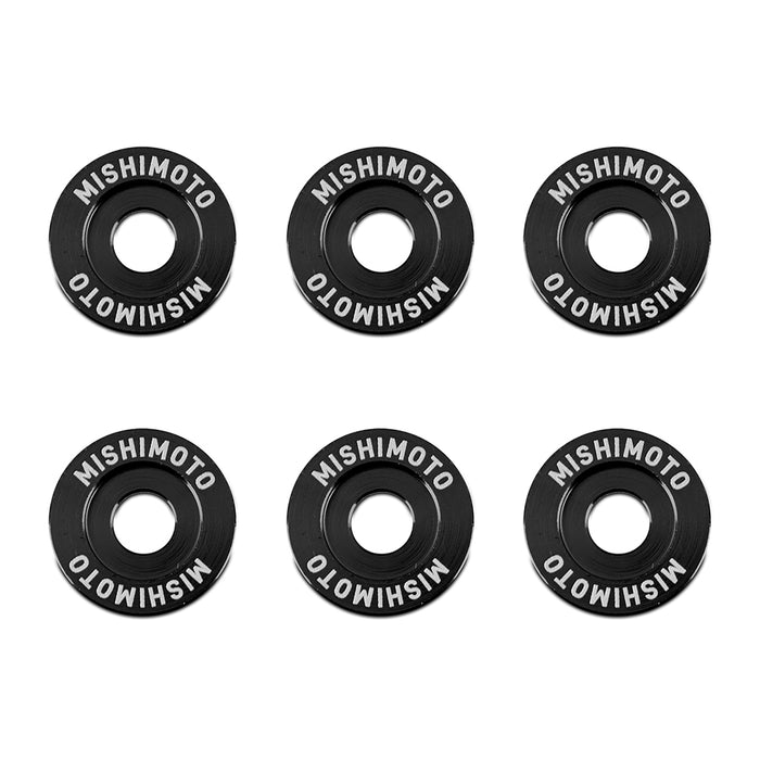 Mishimoto MMFW-LG-6BK Mishimoto M6 X 1.0 Fender Washer and Bolt Kit, 20mm OD, 6 pcs, Black - Truck Part Superstore